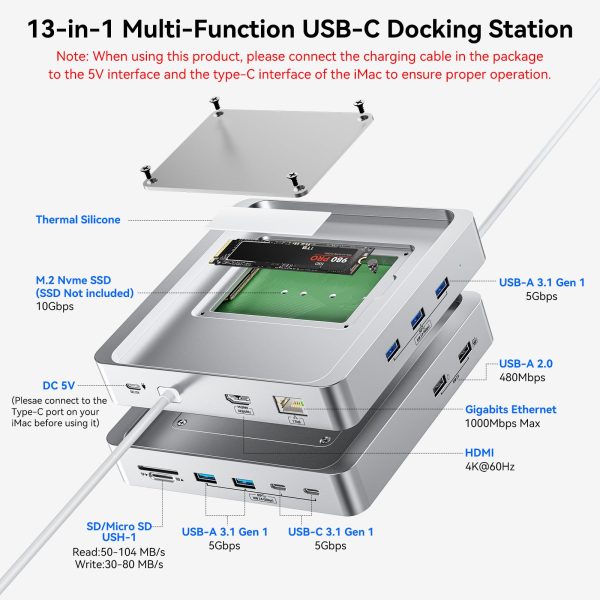 13-Port USB C Hub for iMac 24 inch 2021/2023/2024 - Image 7