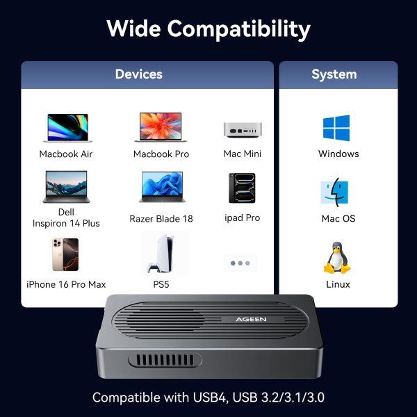 AGEEN 40Gbps M.2 NVMe SSD Enclosure with Cooling Fan - Image 7