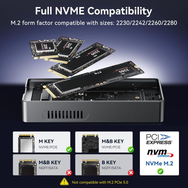 AGEEN 40Gbps M.2 NVMe SSD Enclosure with Cooling Fan - Image 5