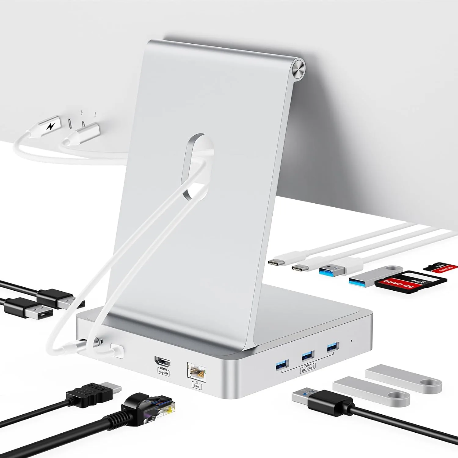 AGEEN 14-Port 10Gbps USB-C Hub for iMac 24 inch 2021/2023/2024 M1/M3/M4