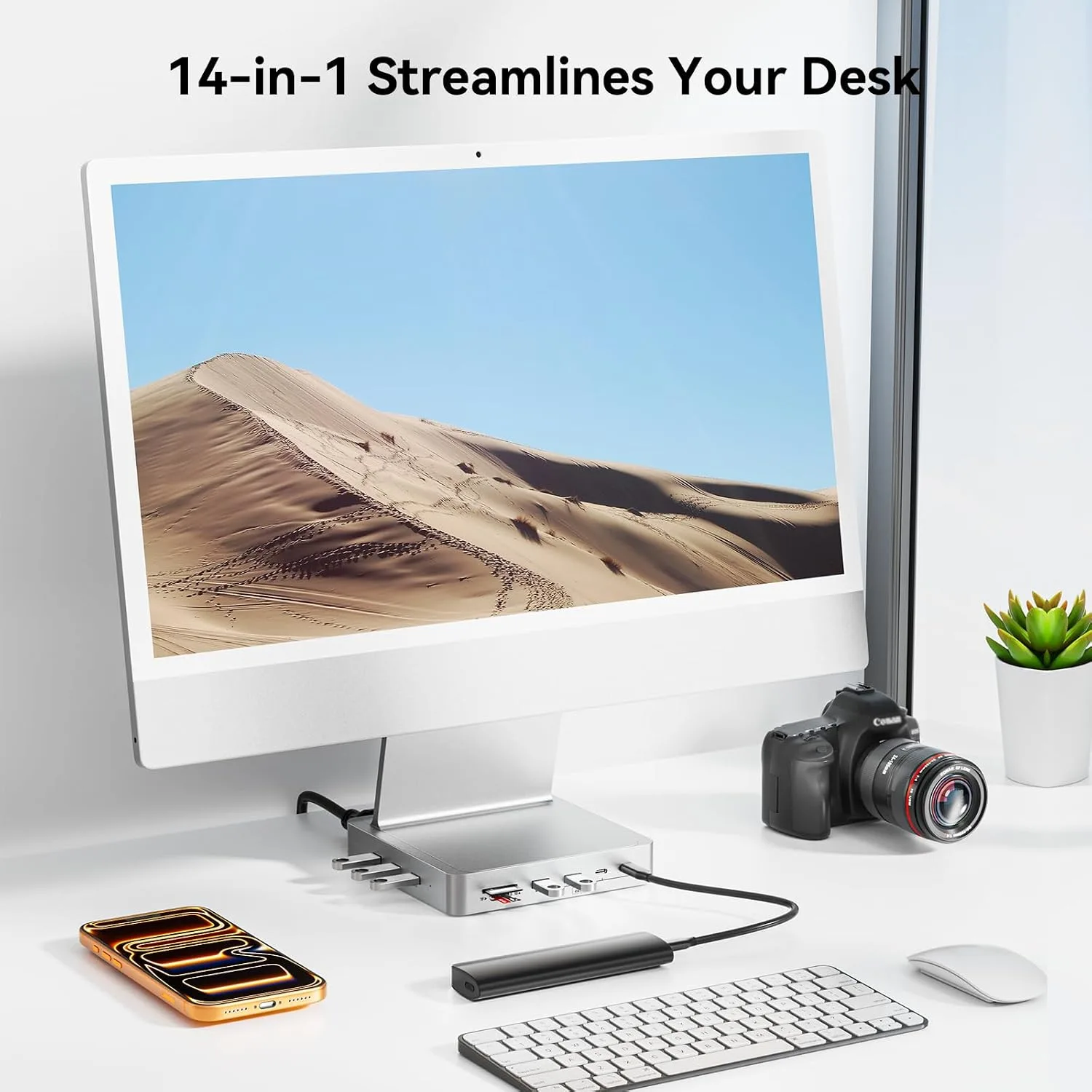 AGEEN 14-Port 10Gbps USB-C Hub for iMac 24 inch 2021/2023/2024 M1/M3/M4 - Image 9